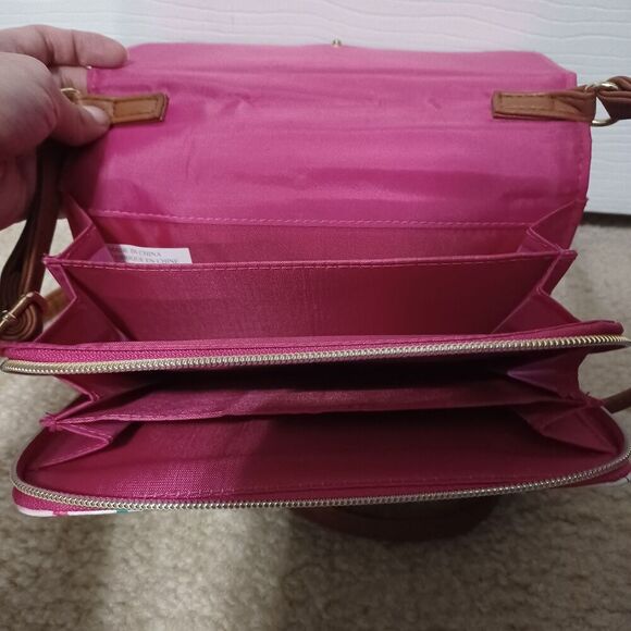 Floral Crossbody Bag with Faux Leather Accents - Picture 3 of 3